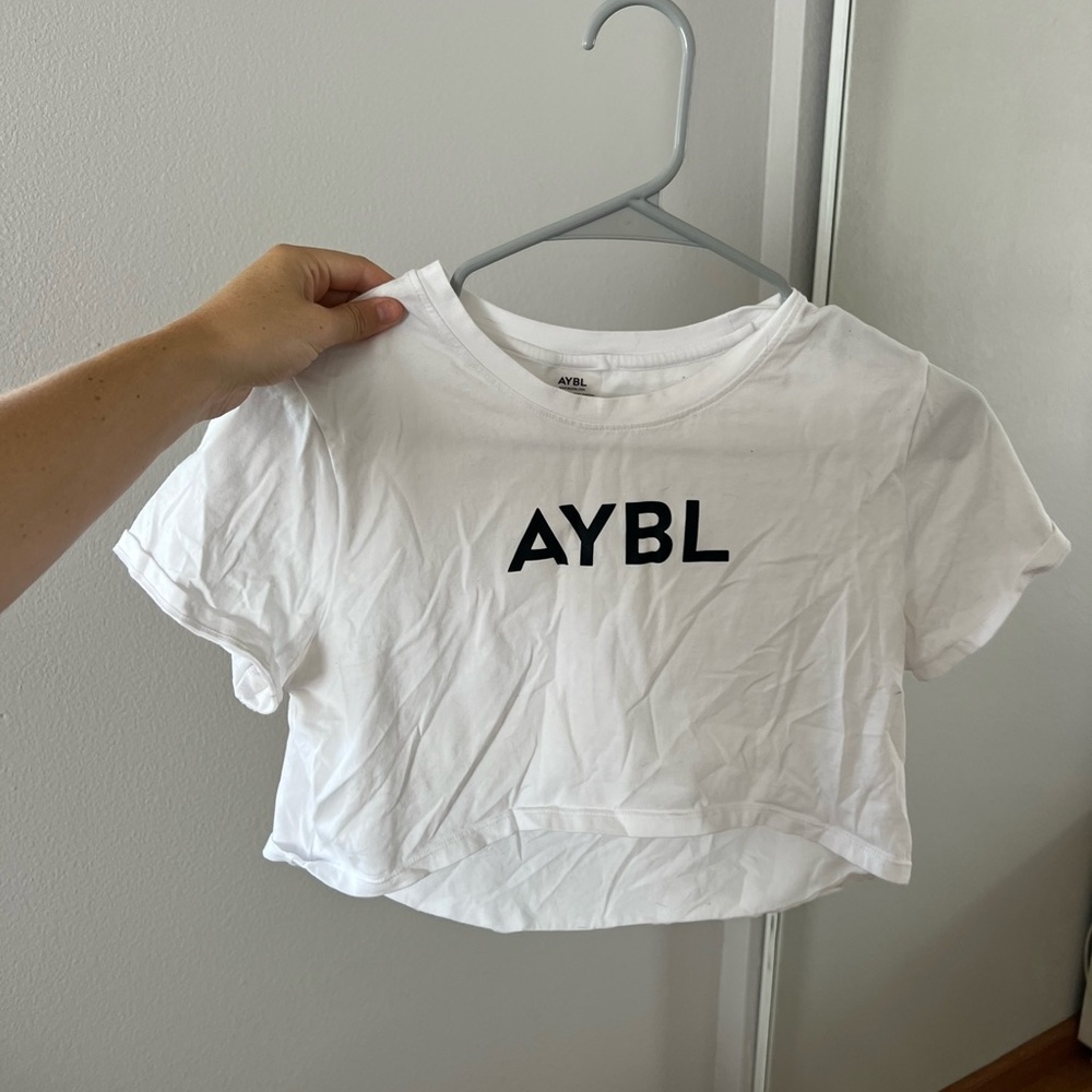 AYBL White Cropped Logo Tee